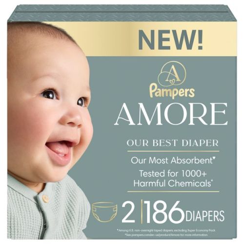 Amore by Pampers eComm Pack Disposable Diapers - Size 2 - 186ct