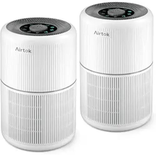 2 Pack Air Purifier for Home Bedroom with H13 True HEPA Filter for Smoke, Smokers, Dust, Odors, Pollen, Pet Dander | Quiet 99.9% Removal to 0.1 Microns | White Available for California