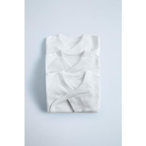 THREE-PACK OF BASIC KIMONO LONG SLEEVE BODYSUITS - White | ZARA United States