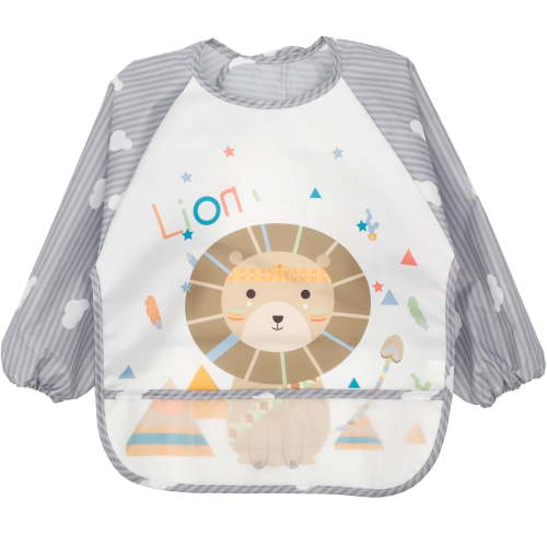 Austok Long Sleeved Bib Set,Waterproof Baby Bibs with Pocket,Bib Full Coverage Apron for Infant Toddler 6 - 36 Months