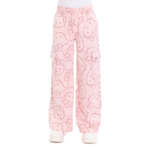 Wonder Nation Hello Kitty Girls Graphic Fleece Cargo Pants, Sizes 4-18