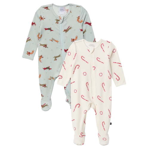 Modern Moments by Gerber Gender Neutral Sleep ´N Play Christmas Pajamas, 2-Pack, Sizes Newborn - 6/9 Months