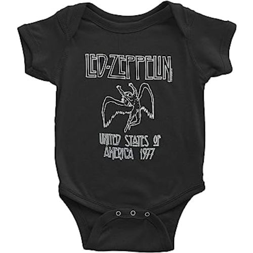 Led Zeppelin Boys USA 1977 Creeper Bodysuit X-Large Black