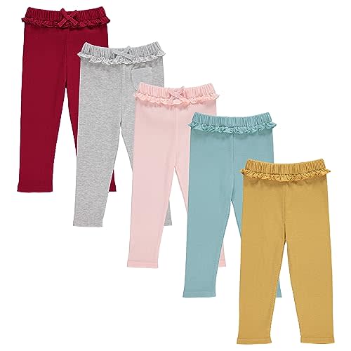 Cudlie 5-Pack Baby/Toddler Girls Joggers - Lounge Pants, Active Sweatpants Sweats - Fashion Joggers for Girls