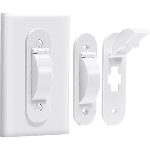 Wall Switch Guard, Child Proof Light Switch Cover Guard | Toggle Style | Light Switch Protection | Keep Toggle Switch in On or Off Position | 2 Pack, White