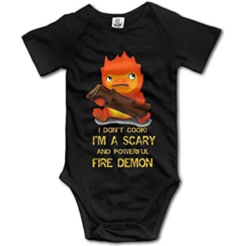 Howl's Moving Castle Calcifer Baby Jumpsuit Romper Climbing Clothes Black