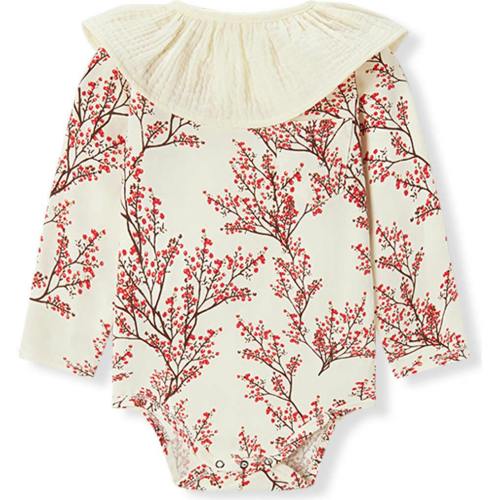 Winterberry Cotton Stretch Removable Collar Long Sleeve One piece