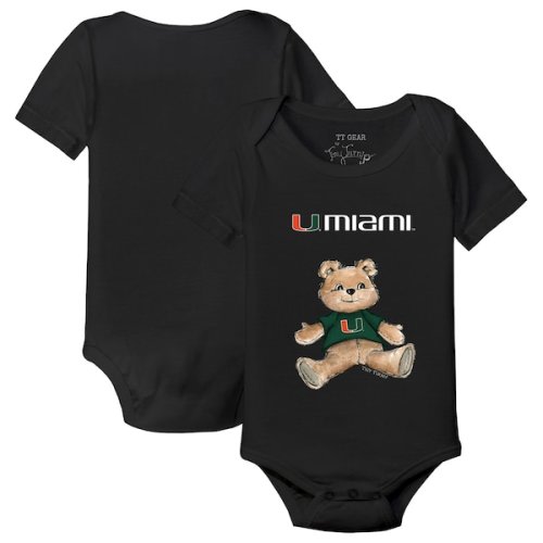 Infant Tiny Turnip Black Miami Hurricanes Teddy Bodysuit