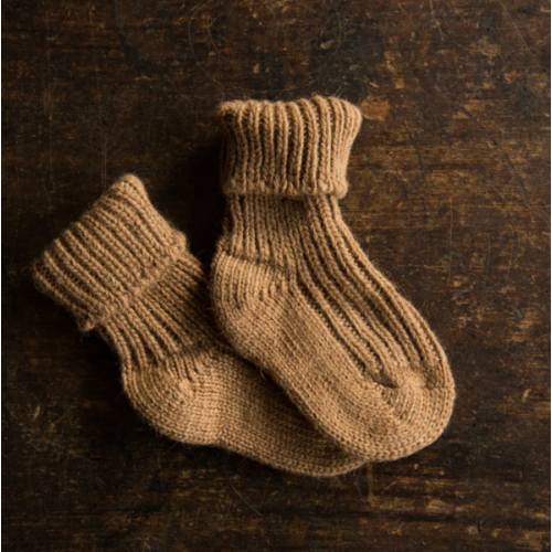 Baby Camel Wool Socks - Natural brown