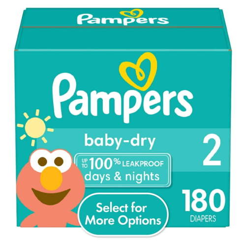 Pampers Baby Dry Diapers Size 2, 180 Count (Select for More Options)