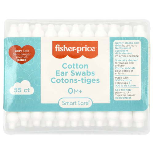 Fisher-Price Cotton Ear Swabs, 0+ Months, 55 Count