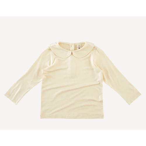 long sleeve peter pan tee | oatmeal | bamboo
