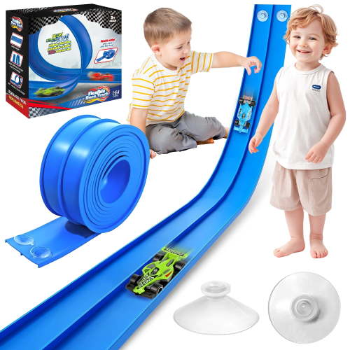 Flooyes Flexible Race Car Track For Kids, Soft Road With Little Car, Gift For Boys Girls 3 4 5 6+