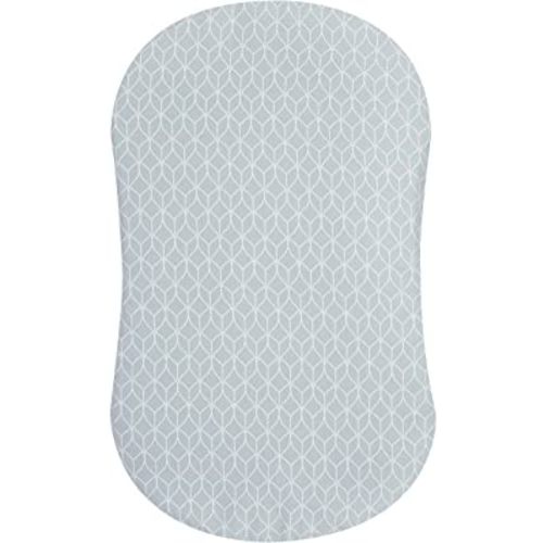 HALO BassiNest Fitted Sheet – 100% Cotton, Soft and Breathable Bassinet Sheet for Babies, 30” x 16” Pre-Shrunk Sheet, Morning Mist