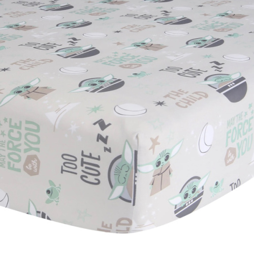 Star Wars Cozy Friends Grogu Fitted Crib Sheet