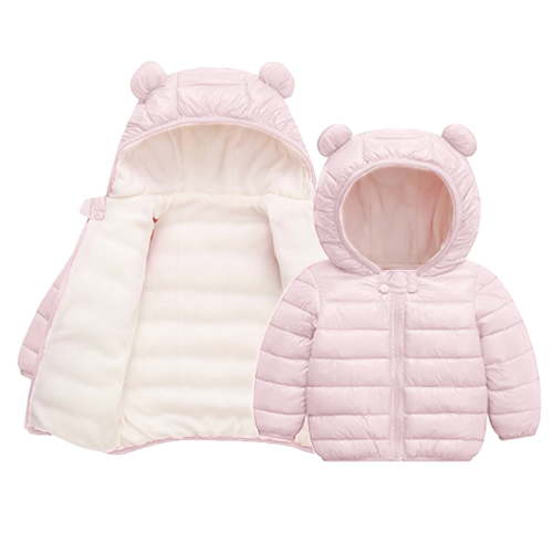 Ruyang Baby Fleece Lined Puffer Jacket Toddler Boys Girls Cute Bear Hooded Coat Winter Padded Warm Zip Up Quilted Outwear