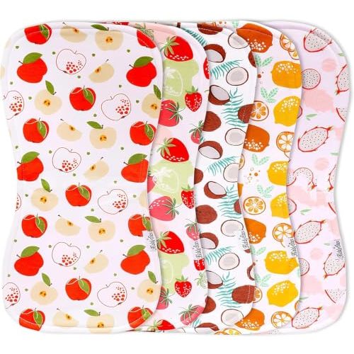 KiddyStar Premium 5-Pack Organic Cotton Burp Cloths for Newborns & Infants | Soft, 3-Layers Absorbent Baby Burping Cloths | Plush Infant Towels | Large Spit-up Rags for Boys & Girls