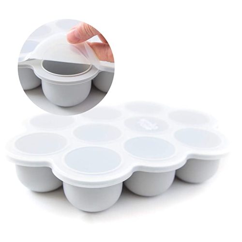 Simka Rose Baby Food Storage Containers - Freezer Safe Tray Silicone Baby Food Freezer Storage Tray Molds Breast Milk Freezer Tray - 2.5 Oz BPA Free with Clip-on Lid for homemade Purees & Breastmilk