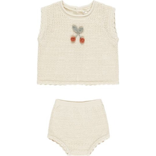 Scallop Knit Cotton Tank & Bloomers Set, 6-12M