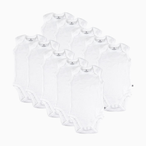 Honest Baby Clothing 10-Pack Organic Cotton Sleeveless Bodysuits, Honestly Pure White - Honestly Pure White, 0-3 M