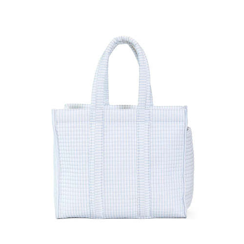 Quilted Go Go Tote Pimlico Stripe Light Blue by TRVL Design | Lila & Hayes