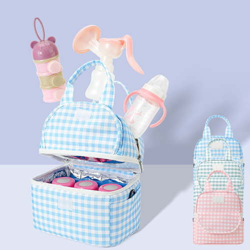 Meitianfacai Breastmilk Cooler Bag, Double Layer Insulated Baby Bottle Bag, Breast Pump Bag for Daycare, Breast Milk Cooler Travel Bag for Nursing Mom, 9.8"x9.1"x6.3"
