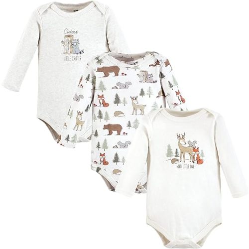 Hudson 6 to 9 months Long Sleeve Body Suits- 3 Pack