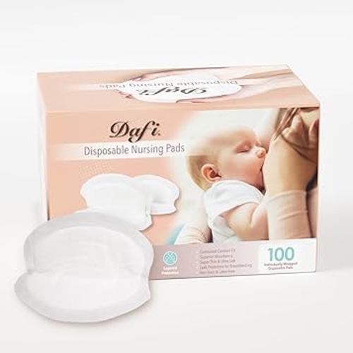 DAFI Stay Dry Disposable Nursing Pads, Breast Pads for Leaking Milk Soft and Super Absorbent, Breastfeeding Pads Postpartum Essentials for Moms，100 Count