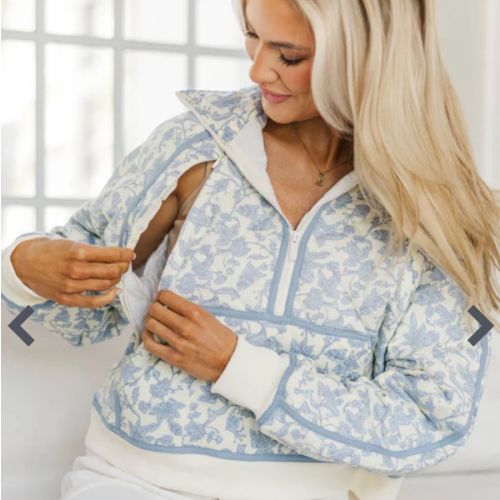 NURSING COLLECTION: Always Direct Light Blue Toile Pullover