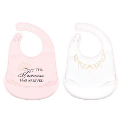 Little Treasure Baby Girl Silicone Bibs 2pk, Princess, One Size