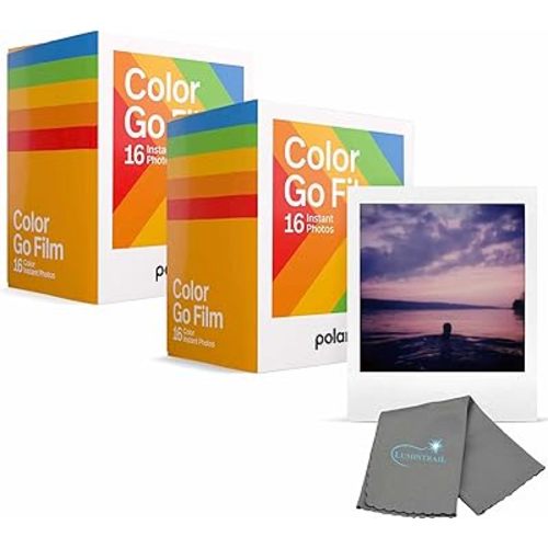 Polaroid Go Color Film, 32 Mini Photos, 2 Double Packs, Compatible with Polaroid Go Camera, Instant Color Film for Instant Camera, with a Cleaning Cloth