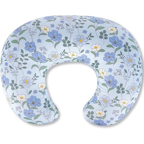 Nursing Pillow, Breastfeeding Pillow with Removable Cotton Cover, Baby Feeding Pillow for Mom Easier Breast Feeding and Bottle Feeding, Breastfeeding Support Cushion for Newborn (Flower)