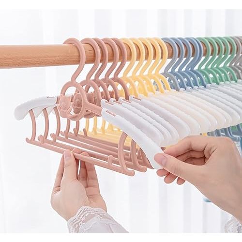 HGYZE Baby Nursery Closet Hangers, Ultra-Thin Non-Slip Laundry Infant Pant Hangers for Newborn Clothes - 20pcs Colorful Gifts - Adjustable Children Coat Hanger for Girl Boy Toddler Kids Child