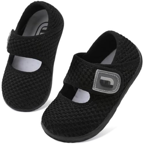 JOINFREE Toddler Shoes Boys Girls Walking Lightweight Wide Barefoot Slip On Sneakers Mary Jane School Shoe Breathable Flexible