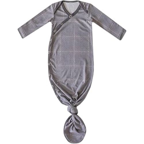 Copper Pearl Baby Gown - Knotted Newborn Sleepers for Baby Boy and Girl, Soft Stretchy Long Sleeve Infant Gowns with Bottom Tie and Hand Mittens, Perfect Hospital Coming Home Outfit (Dakota)