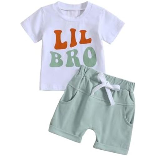 Toddler Baby Big Sister Brother Outfit Girls Boys Little Sis Bro Matching Clothes Set T Shirt Tops + Shorts 2Pcs Summer Suit