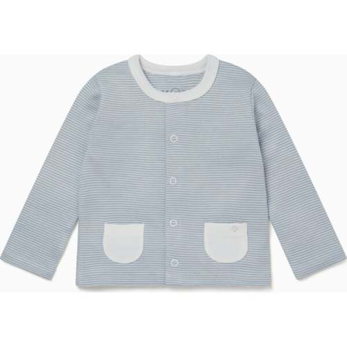 Supersoft Cardigan, Blue Stripe - MORI | Maisonette