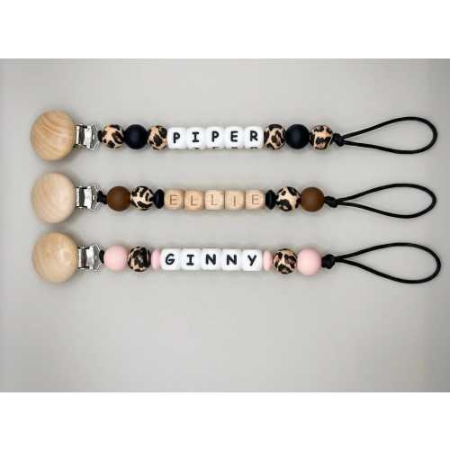 Personalized Pacifier Clip, Baby Shower Gift, Leopard, Camo