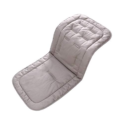 Baby Stroller Cushion,Infant Car Seat Insert-Reversible Universal Breathable and Soft Newborn Stroller Mat, 100% Cotton Cover Toddler Seat Pad Liner-34x78cm,1 Pack（Grey）