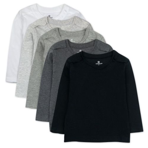 Honest Baby 5-Pack Organic Cotton Long Sleeve T-Shirts
