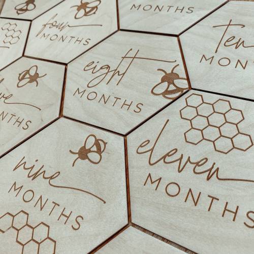 Baby Monthly Milestone Cards | Bee Nursery Decor | Baby Photo Prop | Custom Baby Signs | Wood Milestone Markers