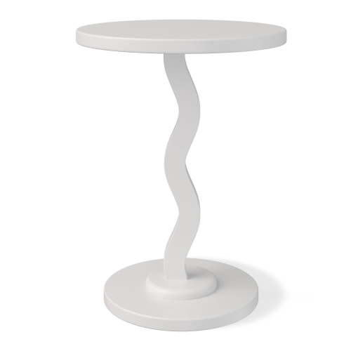Mainstays Kids Wood Wavy Nightstand Side Table, White