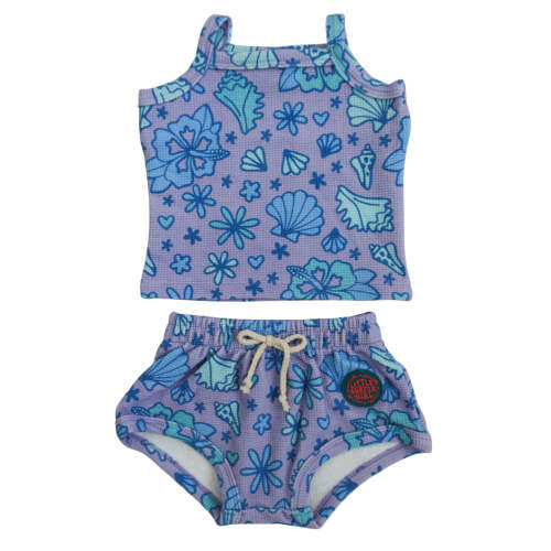 Purple Hibiscus Little Surfer Girl Two-piece set