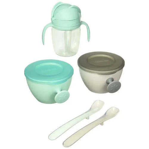 Skip Hop - Baby Feeding Mealtime Set, Teal and Grey