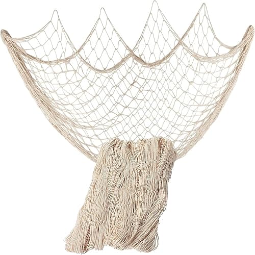 Nature Fish Net Wall Decoration, Ocean Themed Wall Hangings Fishing Net Party Decor for Pirate Party,Wedding,Photographing Decoration