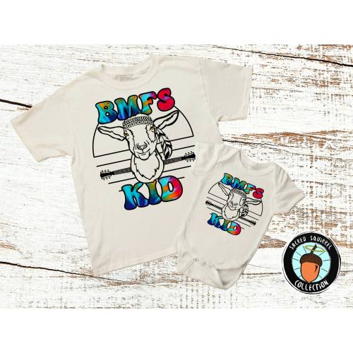 Billy Strings BMFS Kid Goat Baby ONESIE ® by Gerber® Bodysuit or Kids Toddler Tee Tshirt Bluegrass Music Tie Dye Hippie Hippy Outfit