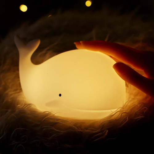 Whale LED USB Rechargeable Silicone Night Light – Huggable Dreams
