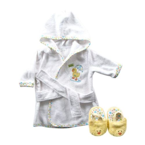 Luvable Friends Unisex Baby Cotton Terry Bathrobe, Yellow