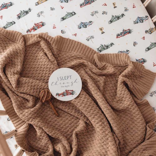 Hazelnut Knitted Baby Cot Blanket | Snuggle Hunny