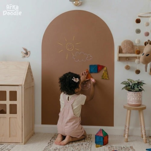 Removable Magnetic Arch Wall Decal: Montessori Learning Board, Alphabet Numbers, Kids Playroom Decor